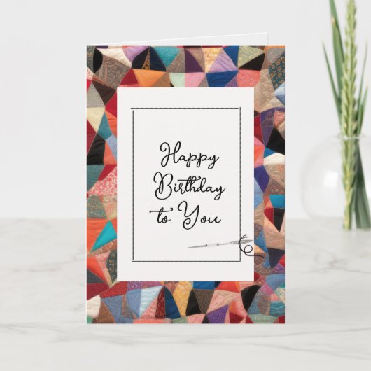 Happy Birthday Quilt Pattern met Needle Kaart (Voorkant)