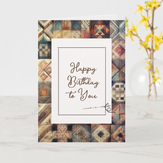 Happy Birthday Quilt Pattern met Needle Kaart (Gele Bloem)
