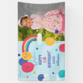Happy Birthday Rainbow Balloons Aangepaste foto te Spandoek (Verticaal)