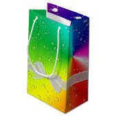 Happy Birthday Rainbow Bubbles Klein Cadeauzakje (Achterkant Gekanteld)