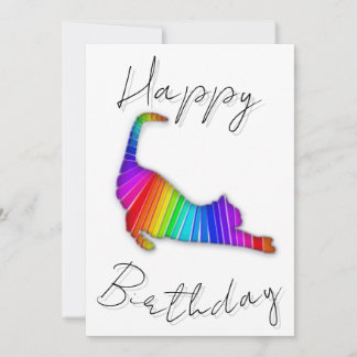 Happy Birthday Rainbow Cat Feestdagenkaart