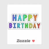 Happy Birthday Rainbow Gradient Sticker (Vel)
