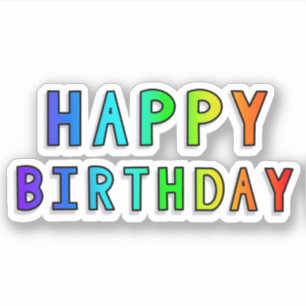 Happy Birthday Rainbow Gradient Sticker