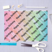 Happy Birthday Rainbow Hologram Tissue Paper Tissuepapier (Craft)