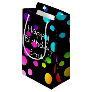 Happy Birthday Rainbow-Stippen Klein Cadeauzakje