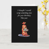 Happy Birthday rat in een humoristische verpakking Kaart (Gele Bloem)