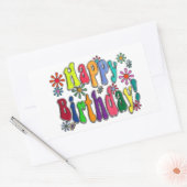 Happy Birthday Rechthoekige Sticker (Envelop)