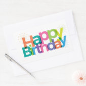 Happy Birthday Rechthoekige Sticker (Envelop)