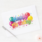 Happy Birthday Rechthoekige Sticker (Envelop)