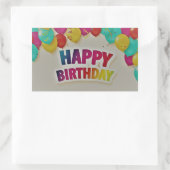 Happy Birthday Rechthoekige Sticker (Tas)