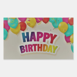 Happy Birthday Rechthoekige Sticker