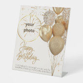 happy birthday reclamebord met voetstuk (Voorkant)