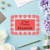 Happy Birthday Rectangle hart lijst aangepaste naa Acryl Uitnodigingen (Insitu (Huwelijk))