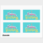 Happy Birthday Rectangular Sticker (Vel)