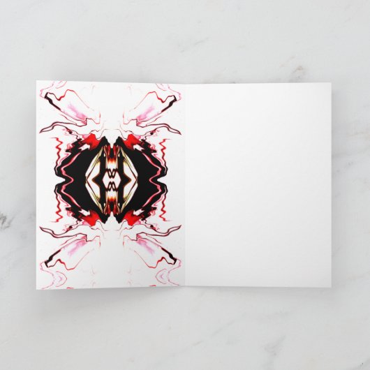 Happy Birthday Red Black White — Abstracte ventila Kaart (Binnen)