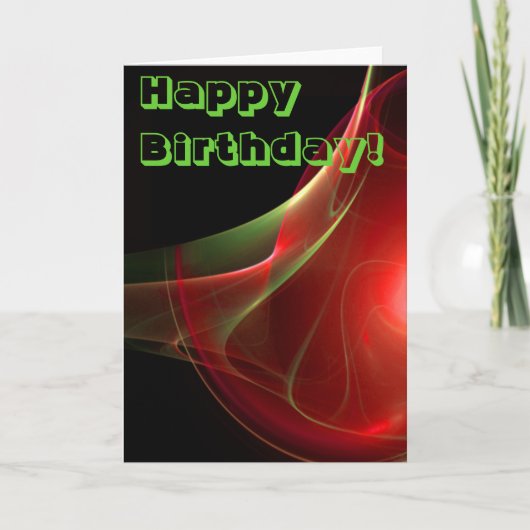 Happy Birthday Red Green Abstracte Blank Sjabloon (Voorkant)