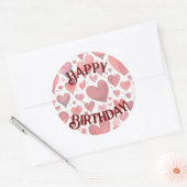 Happy Birthday Red Hearts Sticker (Envelop)
