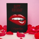 Happy Birthday Red Lips Persoonlijke Kaart