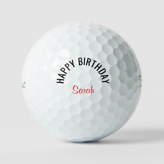 Happy Birthday Red Name Titleist  Golfballen (Voorkant)