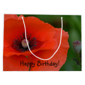 Happy Birthday Red Poppy Groot Cadeauzakje (Achterkant)