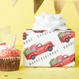 Happy Birthday Red Truck en Gifts Wrapping Paper Cadeaupapier