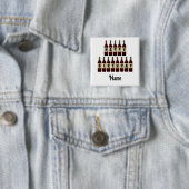 Happy Birthday Red Wine Botles Gepersonaliseerd Vierkante Button 5,1 Cm (In situ)