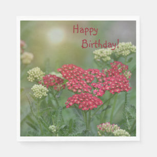 Happy Birthday Red Yarrow Servet