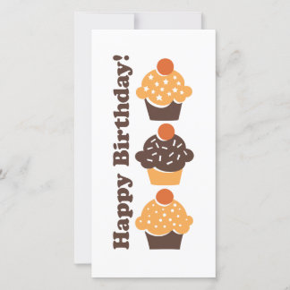 Happy Birthday Retro Cupcake-kaart