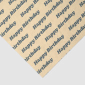 Happy Birthday  Retro Eenvoudig Geel Tissuepapier (Detail)