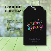 Happy Birthday Retro Gift Labels Cadeaulabel