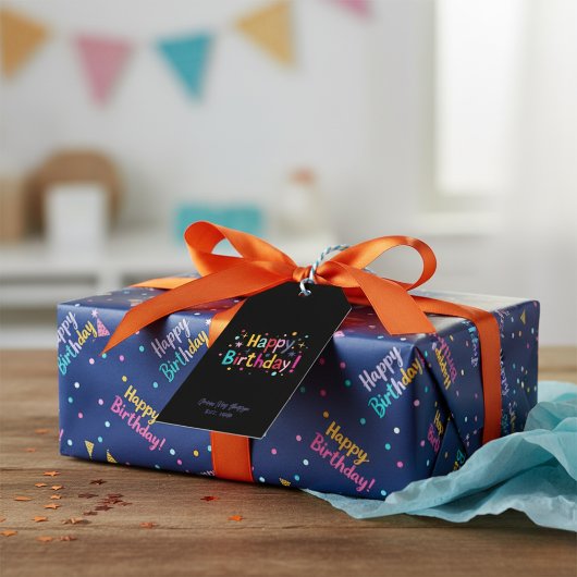 Happy Birthday Retro Gift Labels Cadeaulabel