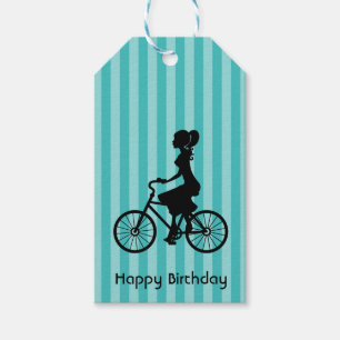 Happy Birthday Retro Girl Bike Rider Cadeaulabel