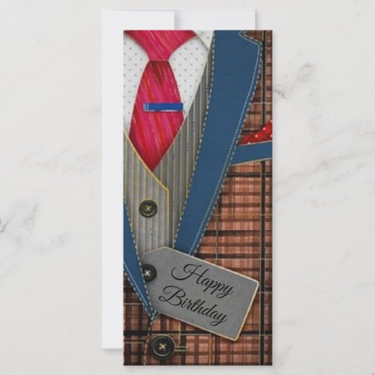 Happy Birthday Retro man kaart (Voorkant)