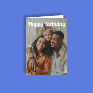 Happy Birthday Retro Script 3 Foto Kaart