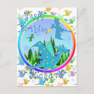Happy Birthday Richard Cartoon Dragons Briefkaart