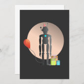 Happy Birthday Robot Kaart (Voorkant / Achterkant)