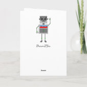 Happy Birthday Robot met Coloring Page Kaart (Achterkant)