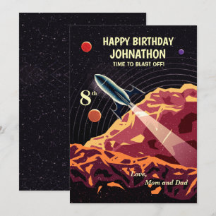 Happy Birthday Rocket Astronaut Kinder Custom Kaar