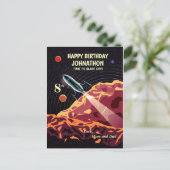 Happy Birthday Rocket Space Universe Fun Briefkaart (Staand voorkant)