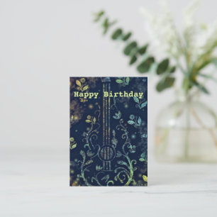 Happy Birthday - Romantic Flowers Guitar Notitiekaartje
