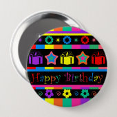 Happy Birthday Ronde Button 4,0 Cm (Voorkant /achterkant)