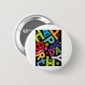 Happy Birthday Ronde Button 5,7 Cm (Voorkant /achterkant)