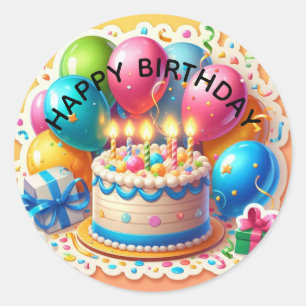 Happy Birthday Ronde Sticker