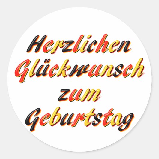 Happy Birthday Ronde Sticker (Voorkant)