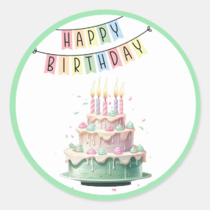 Happy Birthday Ronde Sticker