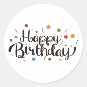 Happy Birthday Ronde Sticker