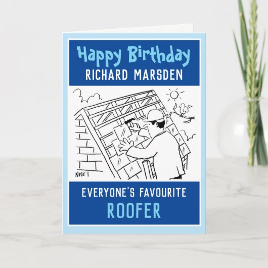 Happy Birthday Roofer Kaart (Voorkant)