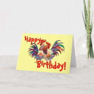 HAPPY BIRTHDAY ROOSTERS VAN SHARON SHARPE KAART