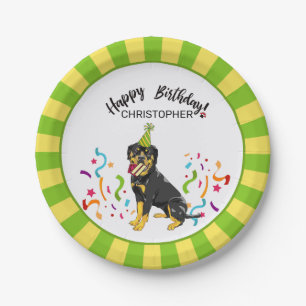 Happy Birthday Rottweiler Dog Party Papieren Bordje