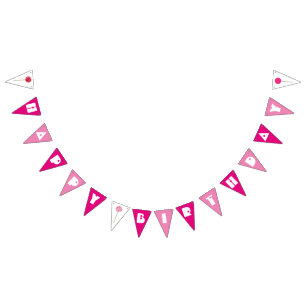 Happy Birthday Roze Cake Poppen Sprinkles Party Vlaggetjes